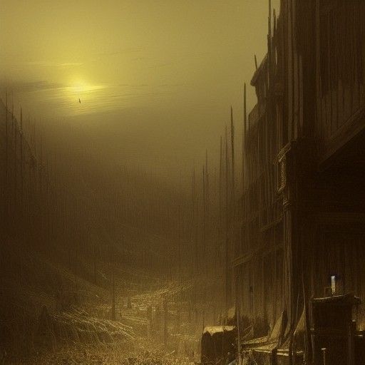 Wild West Horror in Engraving Style