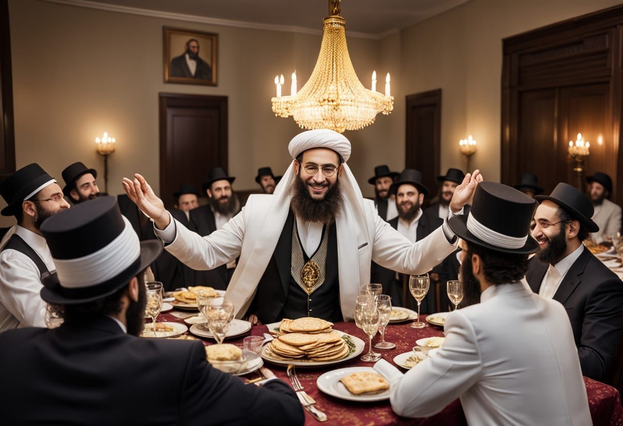 Traditional Jewish Passover Scene in Warm and Inviting Hared...