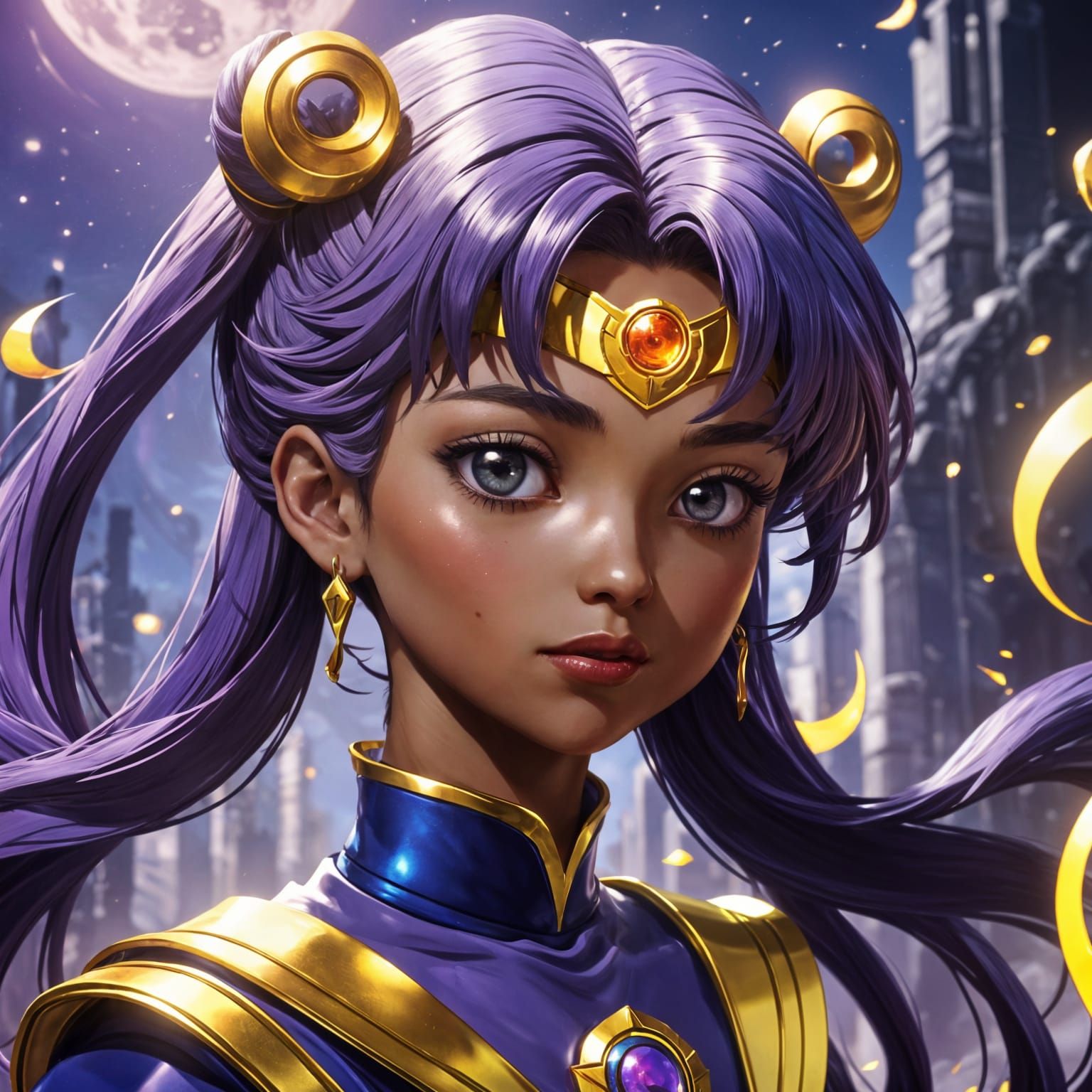 Multiracial Sailor Scouts Unite in Dark Fantasy Anime Art