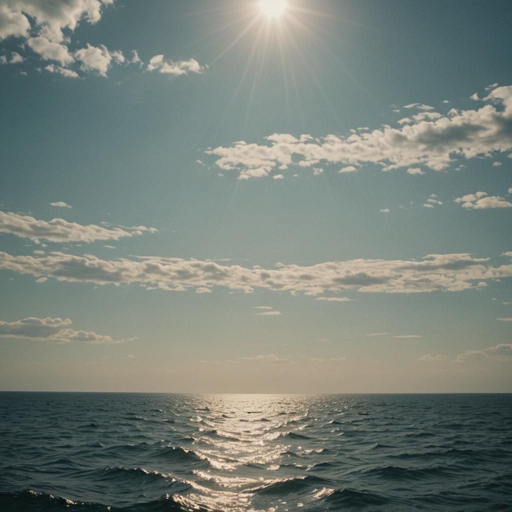 Sunlit Open Sea Cinematic Film Still