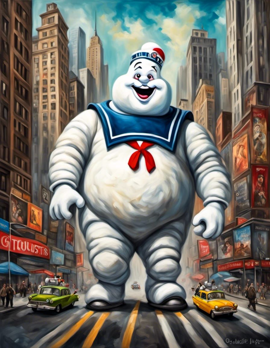 happy marshmallow man from Ghostbusters