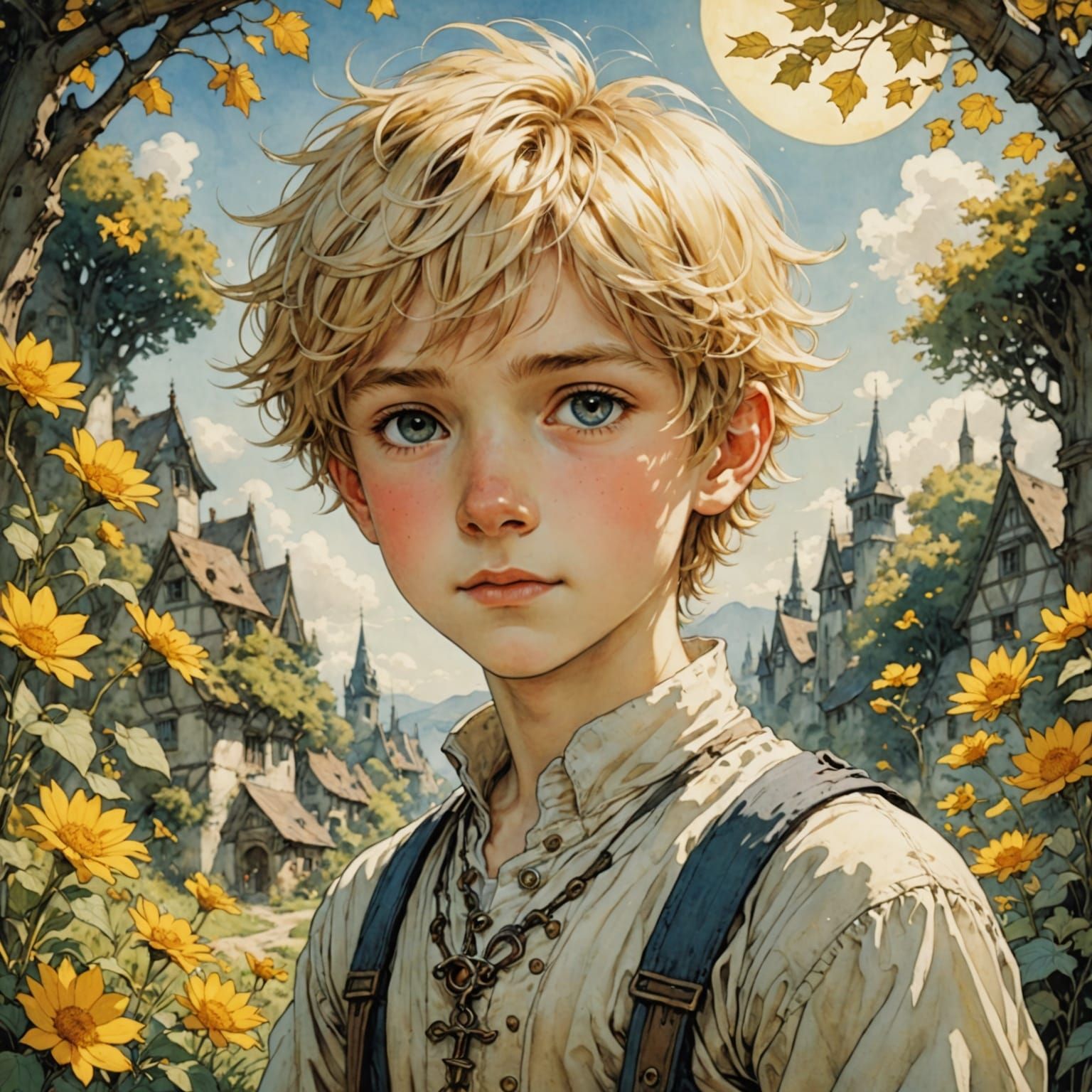 Radiant Blond Boy in Sunny Light