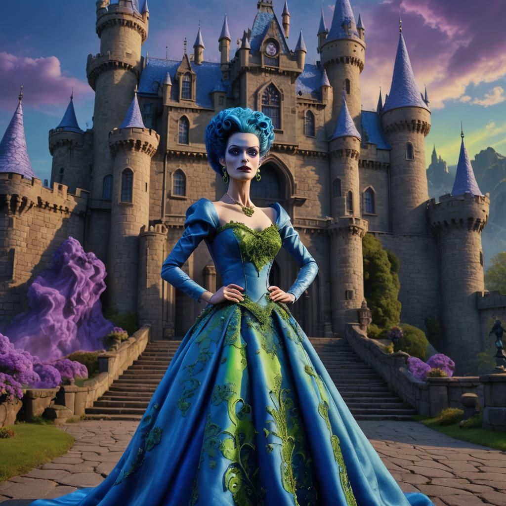 Bride of Frankenstein Barbie with Electric Blue Dress