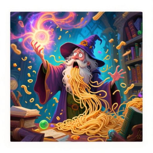 Wizard's Spaghetti Beard Disaster