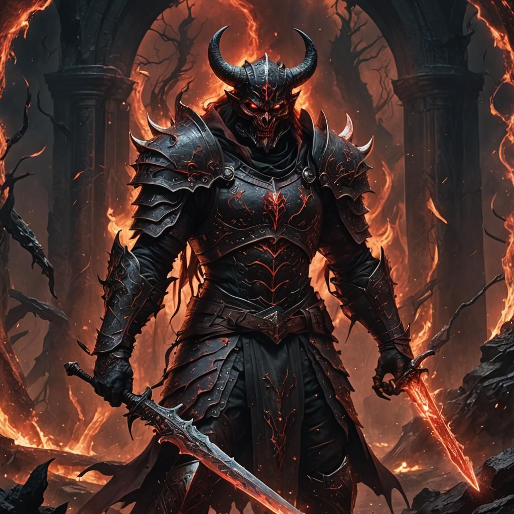 Devil's Warrior in Dark Mystical Realm