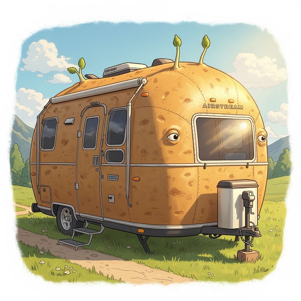 Potato Airstream Trailer in Sunny Meadow
