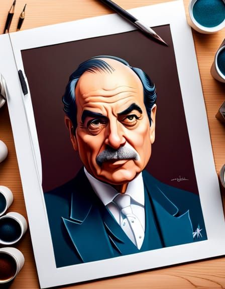 Hercule Poirot Portrait in Artstation Style