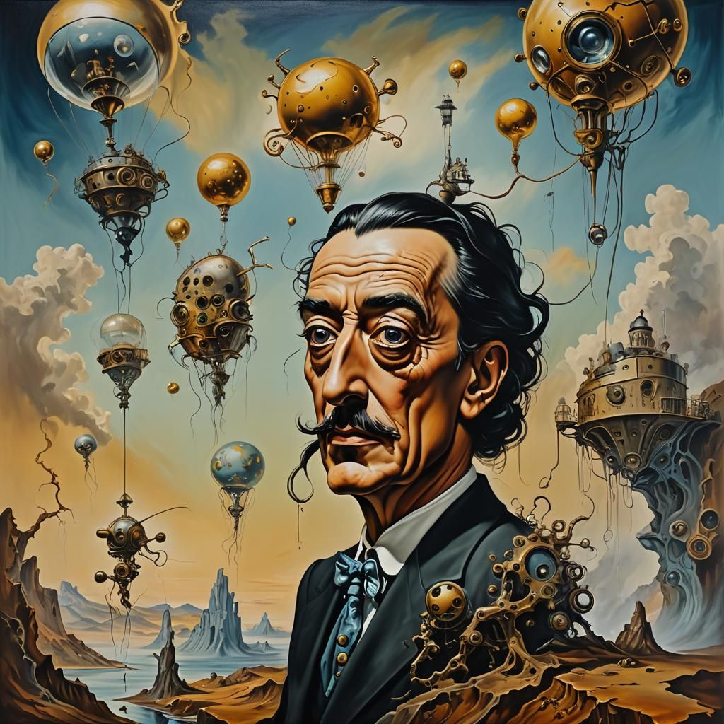 Surreal Steampunk Dreamscape in Style of Ernst and Dali