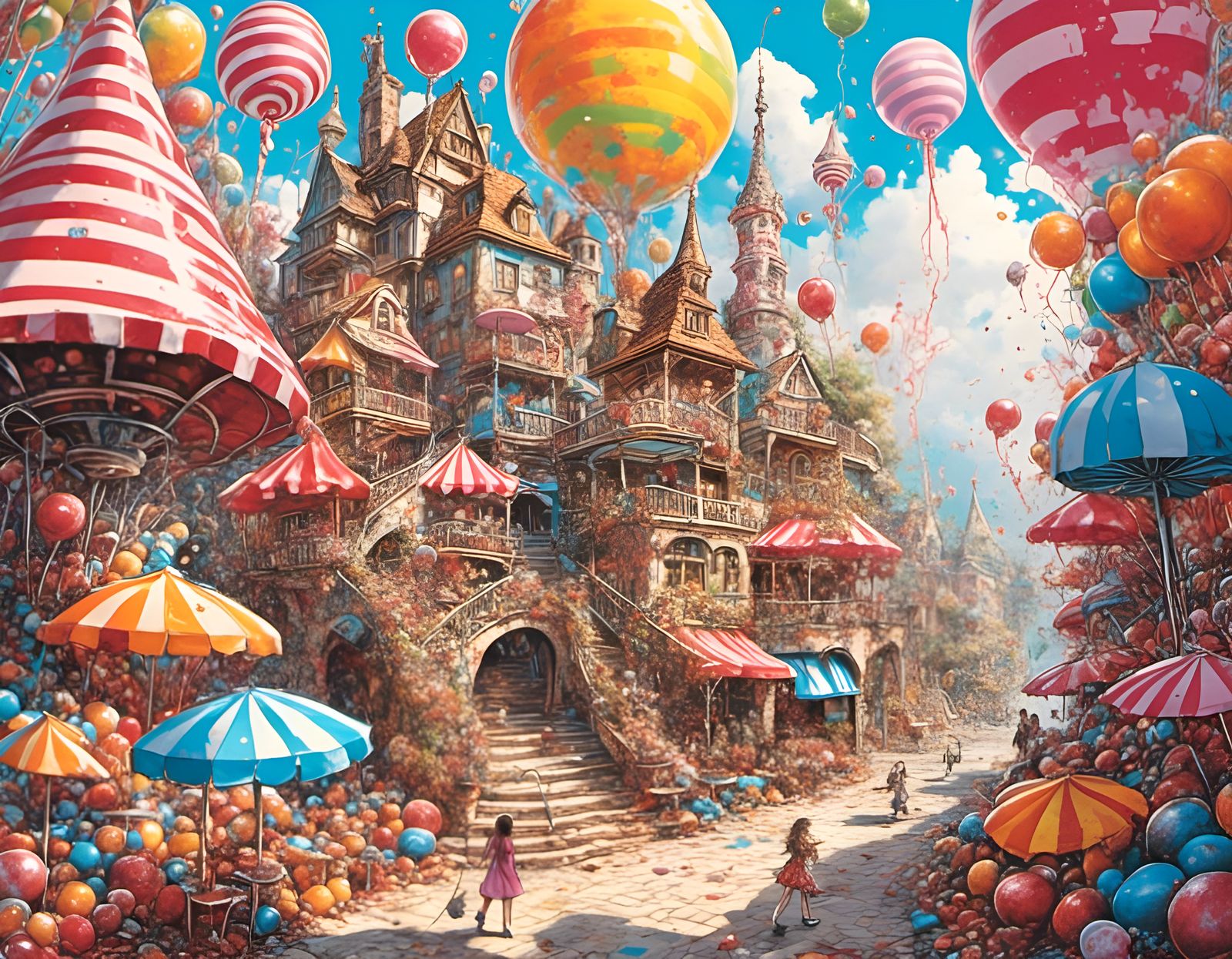 Candy Wonderland in Splatter Graffiti Style