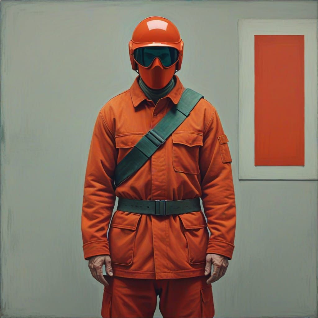 Hyperreal Warrior Machine in Muted Minimalism