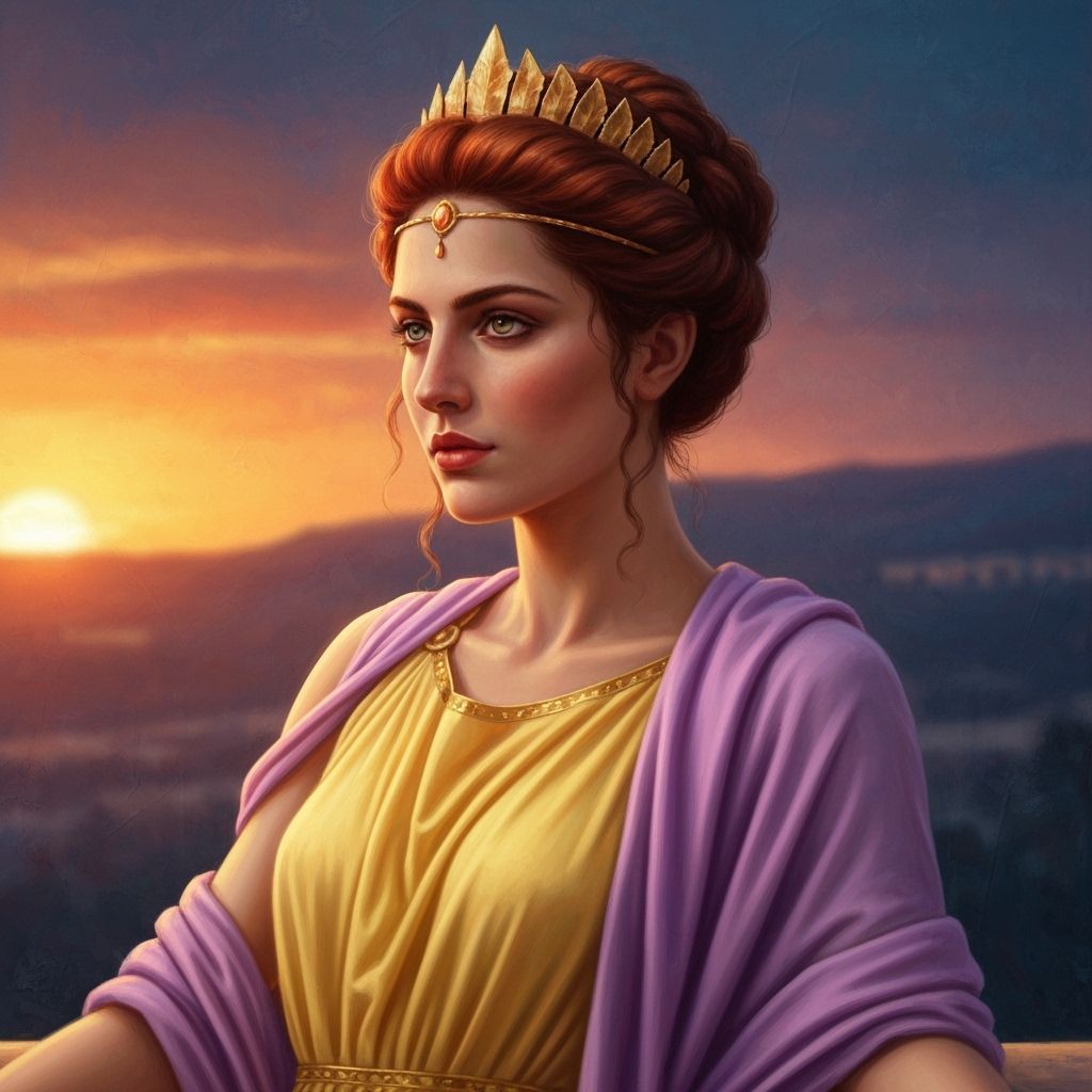 Greek Goddess Hesperis in Impressionist Style