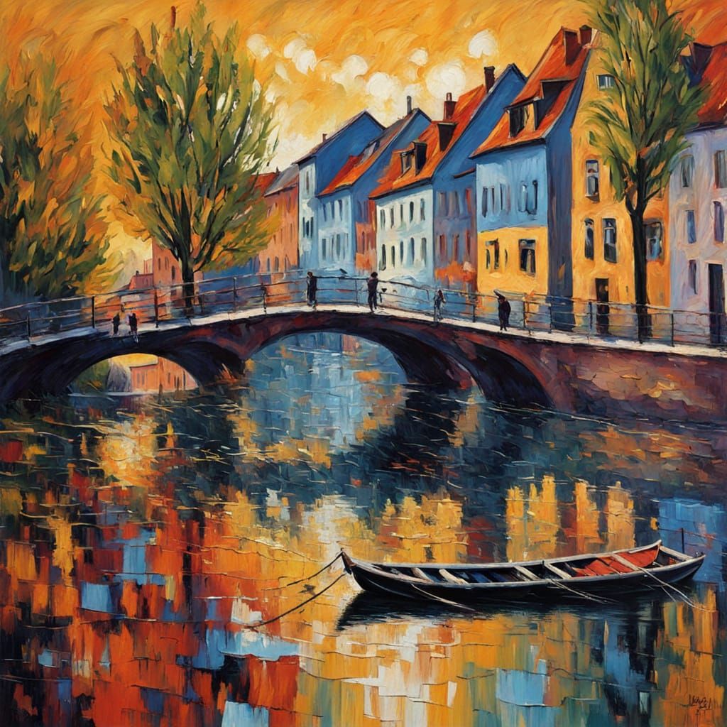 Vibrant Ulm Cityscape in Expressive Oil Painting