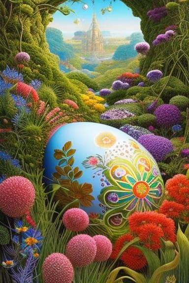 Floral Easter Egg with Intricate Carvings