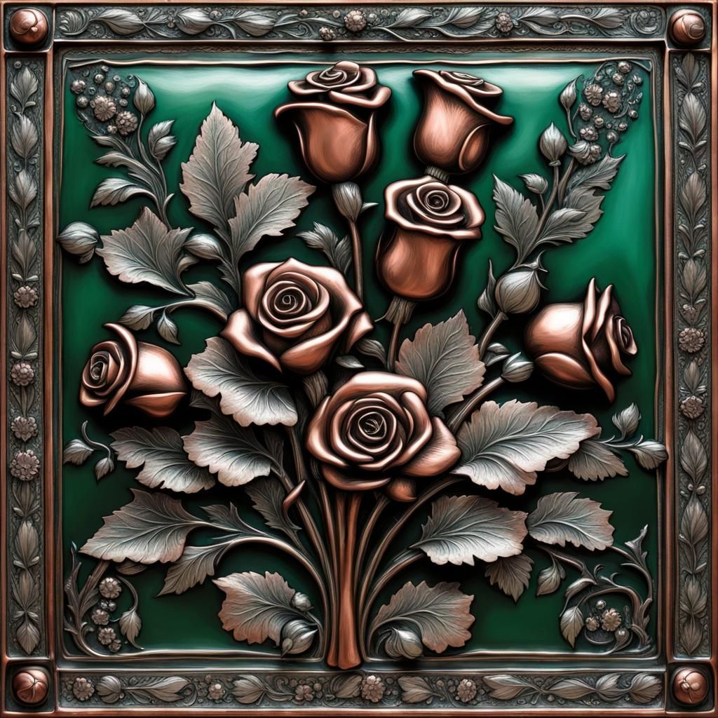 Repoussé Copper Roses: Gothic Hyperrealism