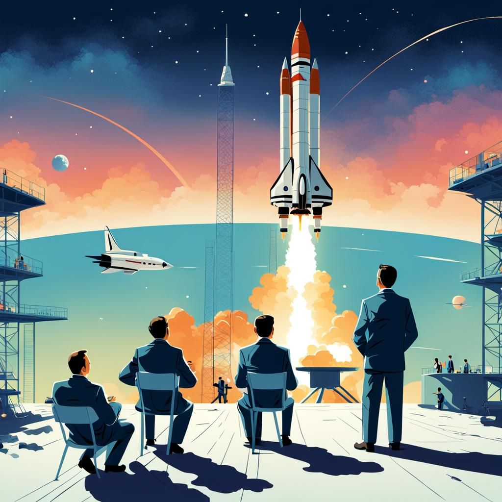 1950s NASA Engineers Witness Rocket Launch