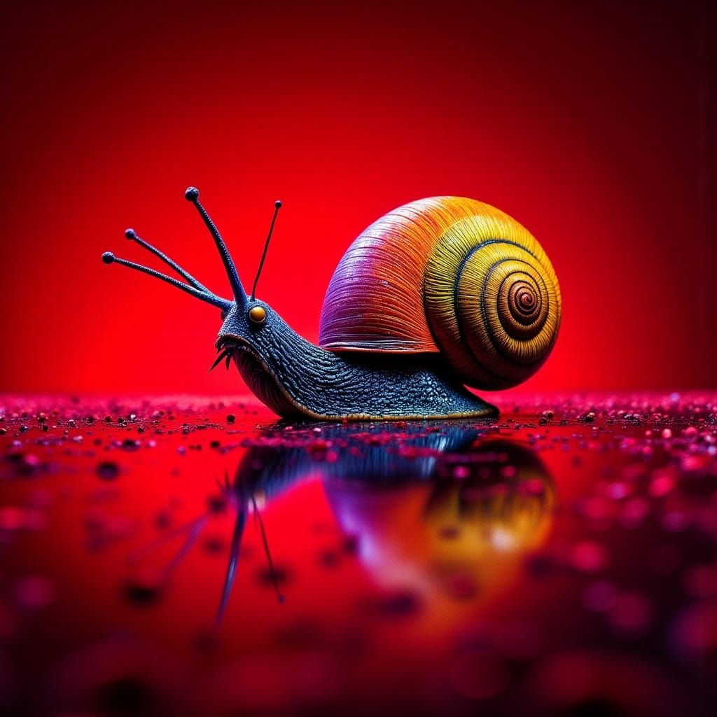 Symmetrical Snail Hybrid in Pop Art Style