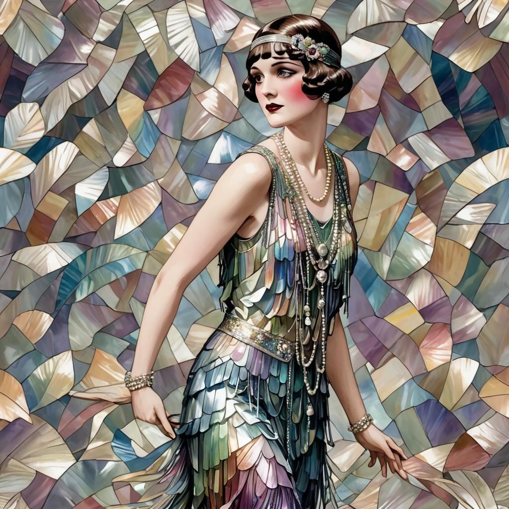 Mother of Pearl Flapper with Rainbow Sheen