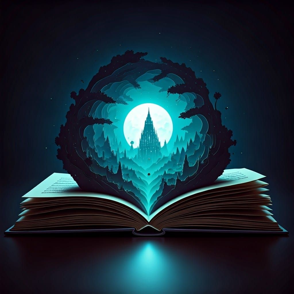 Miniature Sci-Fi World Emerging from Pop-Up Book