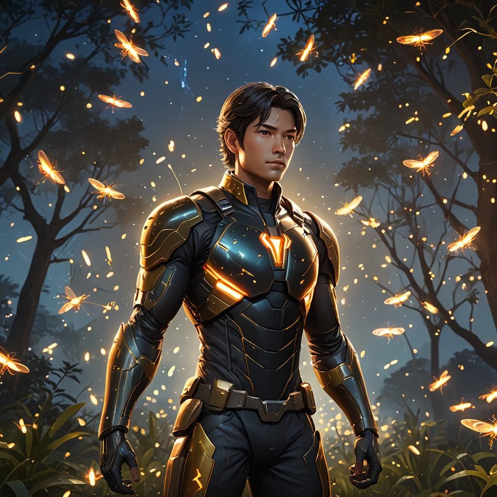 Firefly Superhero in Anime Style