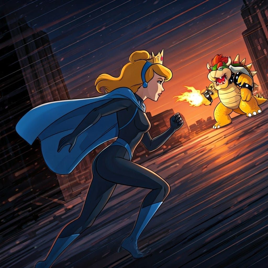 Cinderella as Powerhouse Heroine Tackles Bowser in a Futuris...