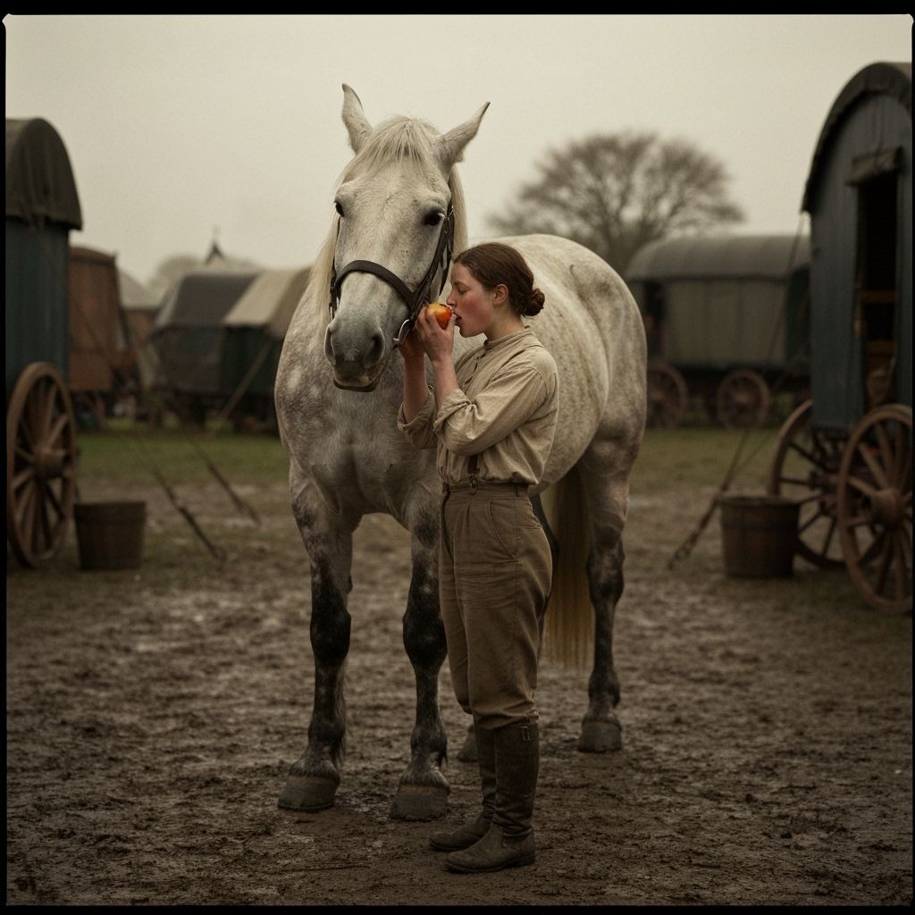 Equestrienne Shares Apple With Horse in 1880s Circus Camp Ph...