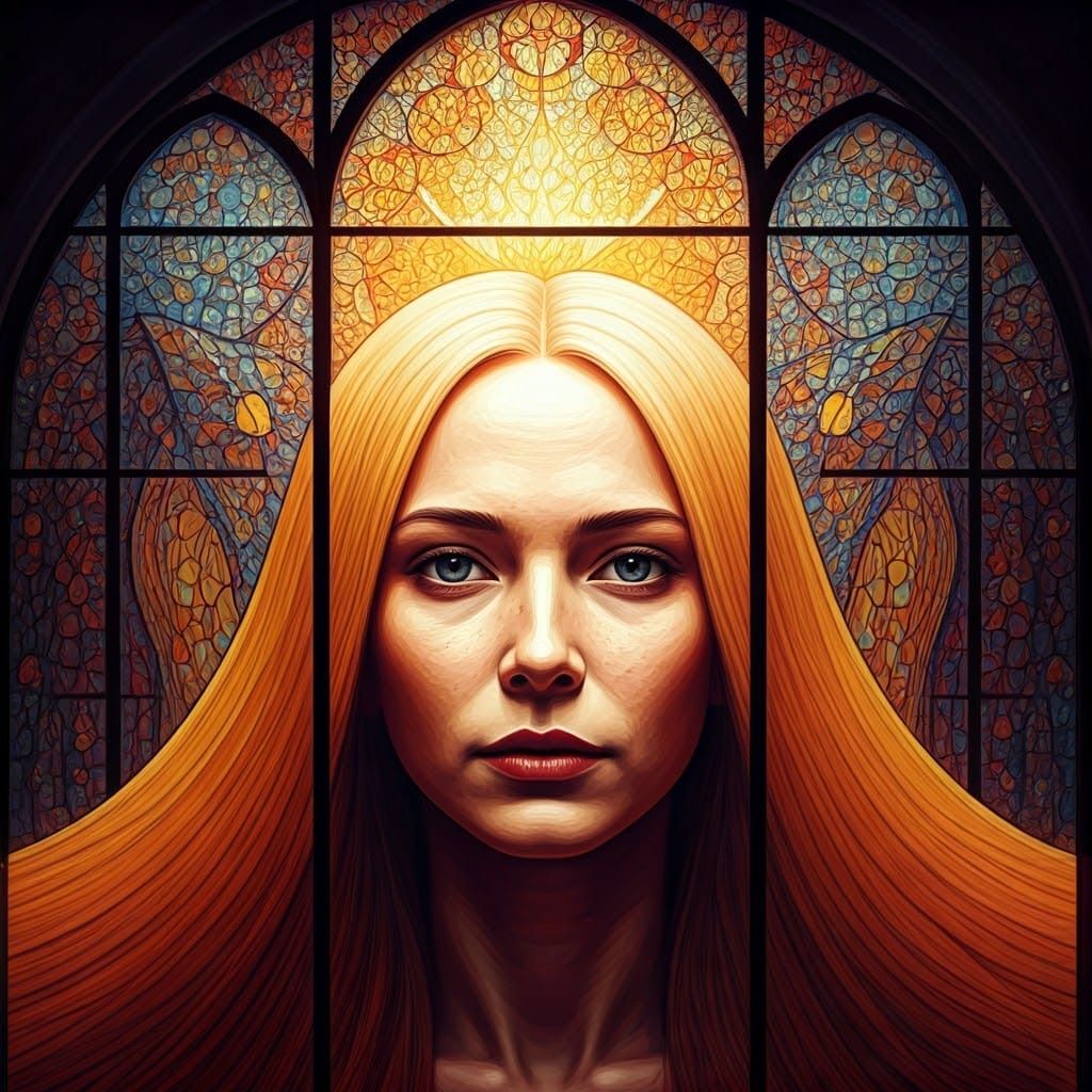 Stained Glass Polyptych: The Cycle of Life