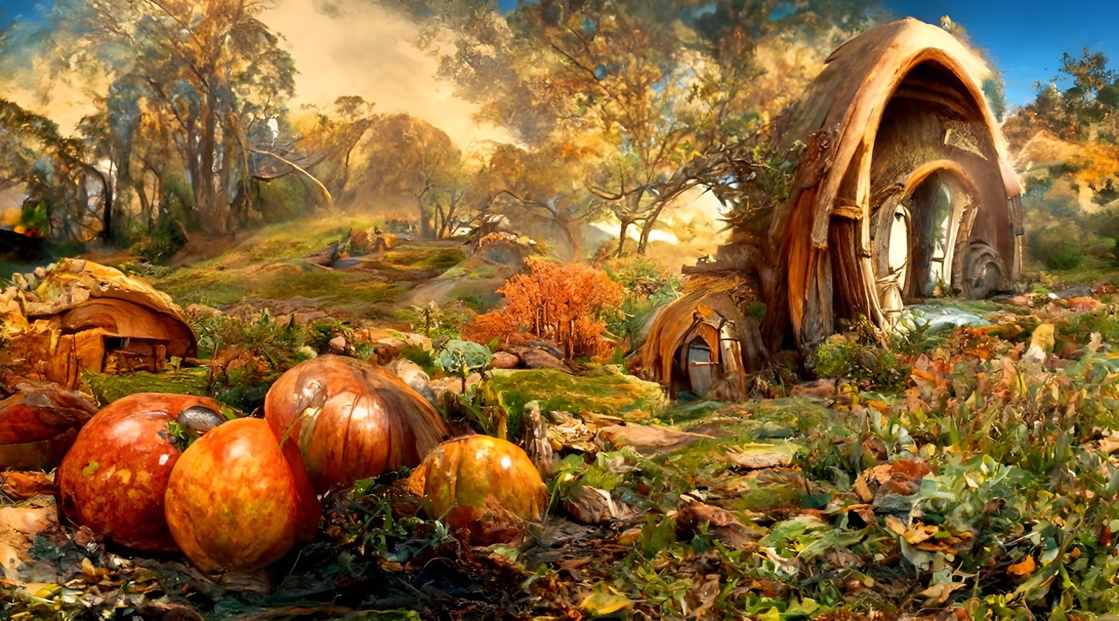 Autumn in Hobbiton: Oil Painting in the Shire
