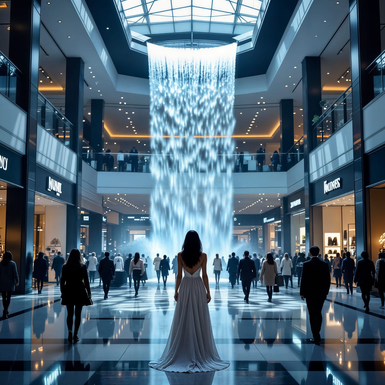 Realistic Storefronts in a Bustling Cityscape