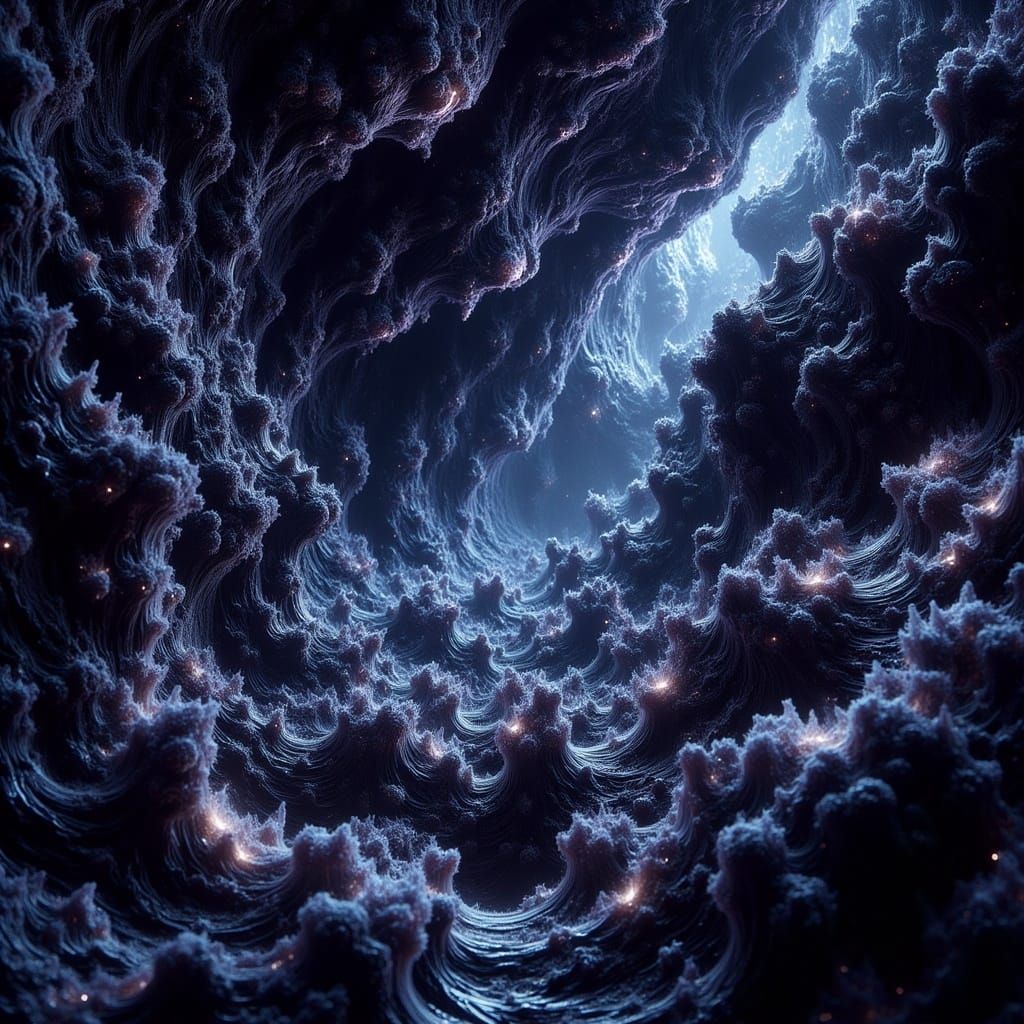 Mystical Iridescent Black Opal Cave