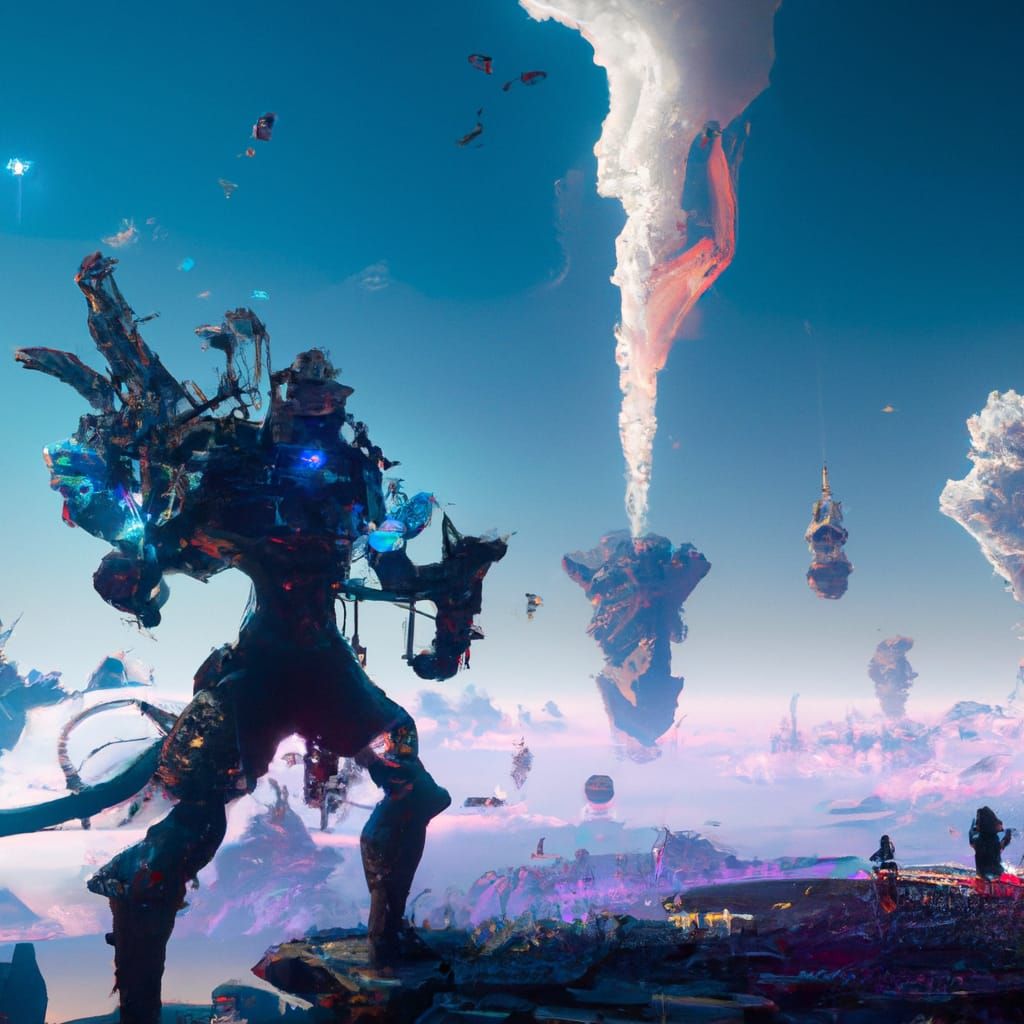 Dark Fantasy Masterpiece in Purple and Yellow