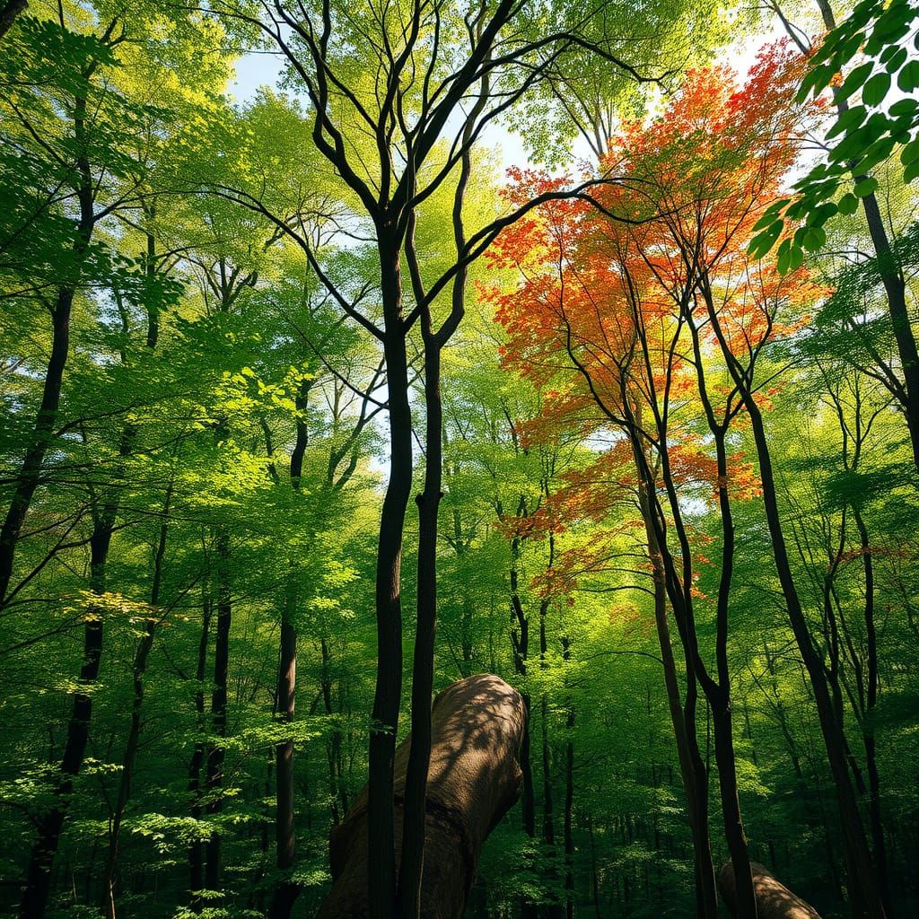 Luminous Forest Landscape in Impressionist Style