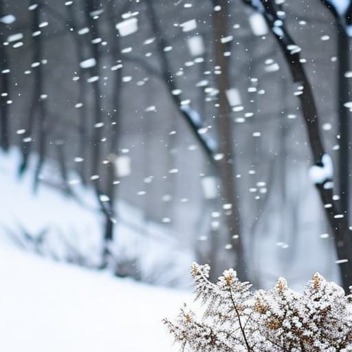 Snowy House in Natural Light Photography