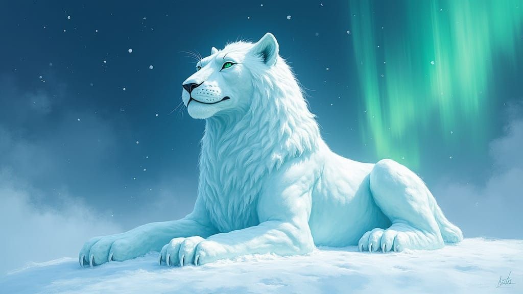 Majestic Arctic Sphinx Carved by Inuit Hands