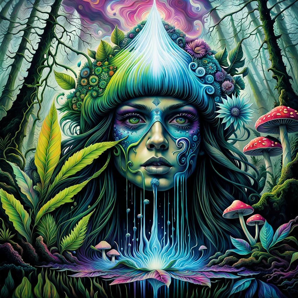 Psychedelic Botanical Art with DMT Fractals