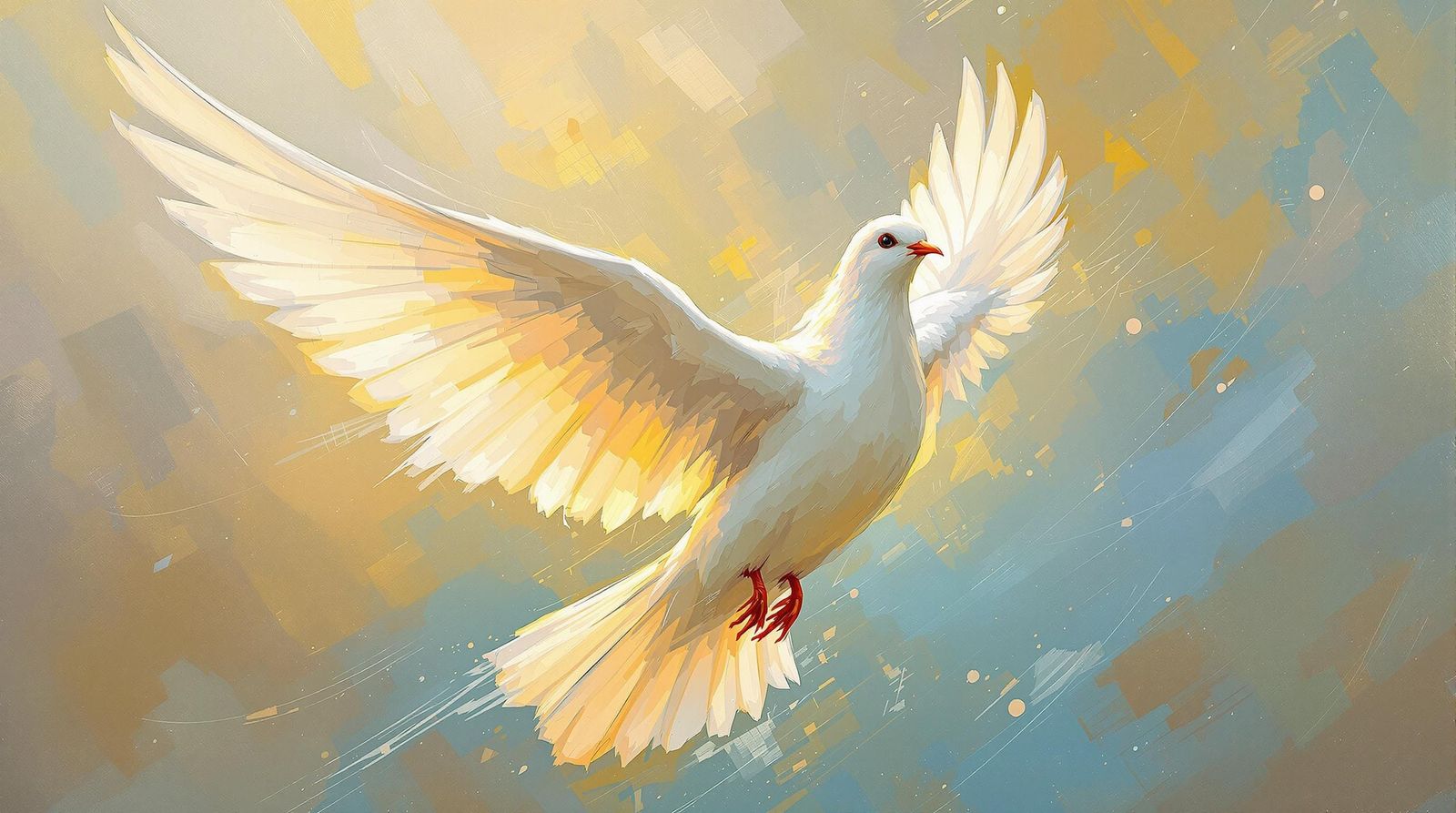 Dove in Flight: Oil Painting with Expressive Brushstrokes