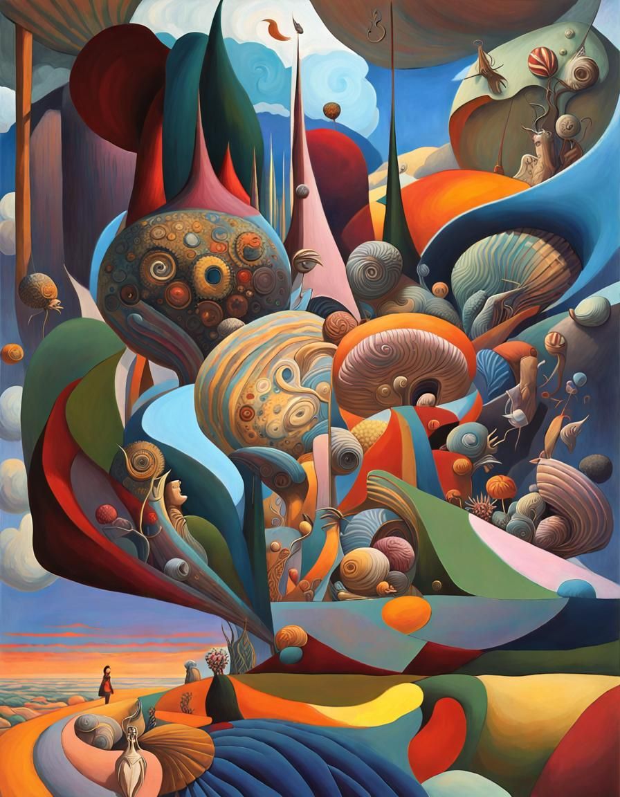 Abstract Opera Singers in a Surreal Dreamscape