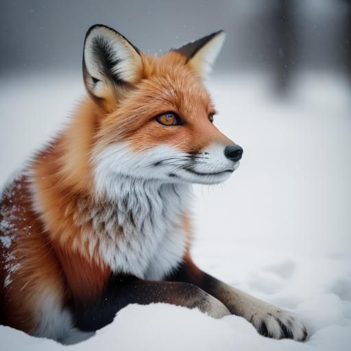 Fox in Snow: Ambient Light Portrait