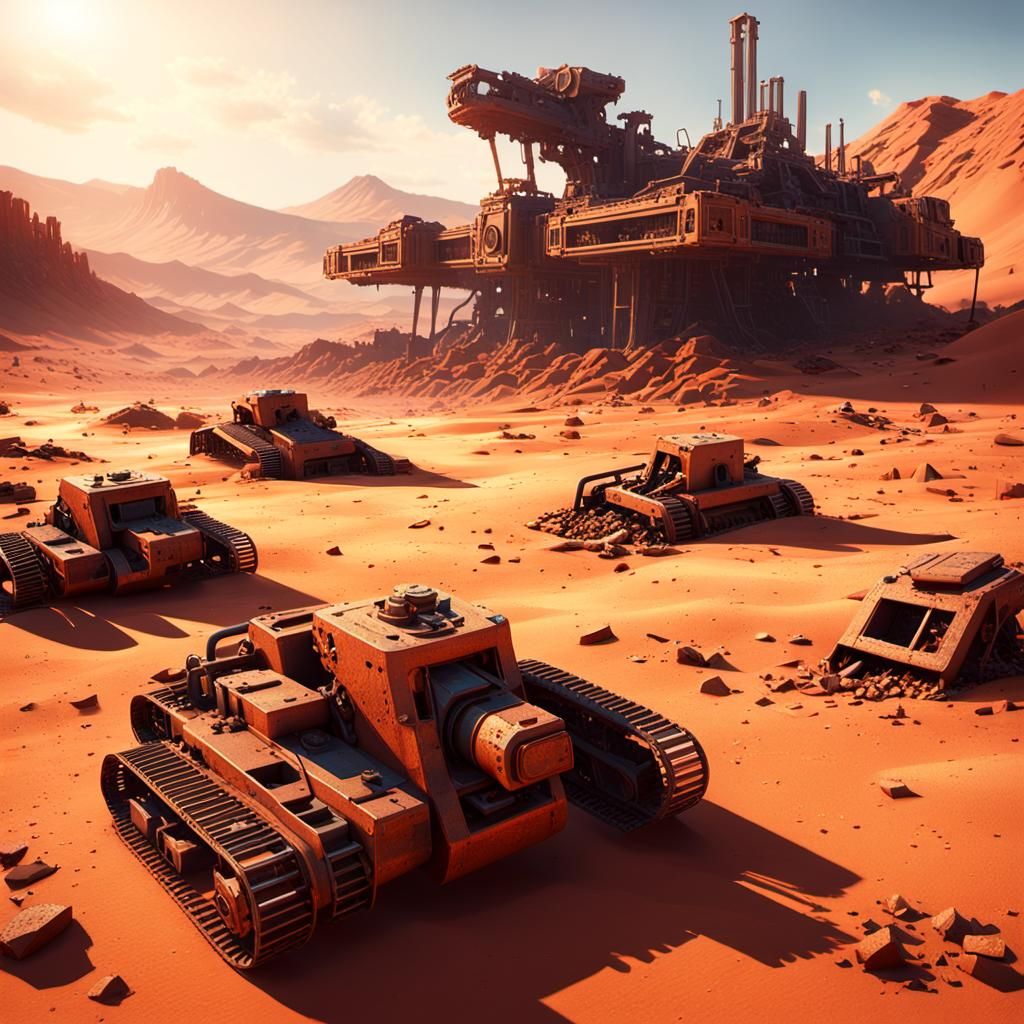 Sci-Fi Desert Valley of Broken Machinery