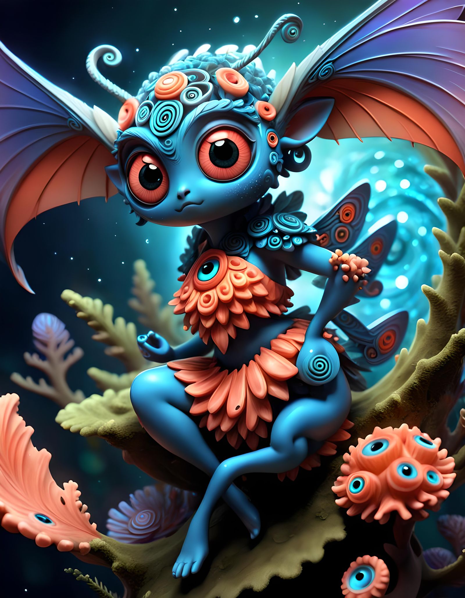 Whimsical Arrow Fairy in Surreal Goblincore Style