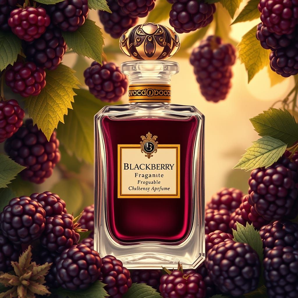 Elegant Blackberry Perfume in Art Nouveau Style