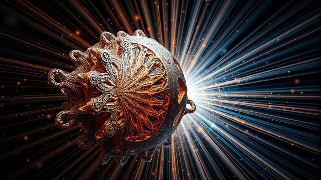 Cosmic Radiation Sculpture in Intricate Detail