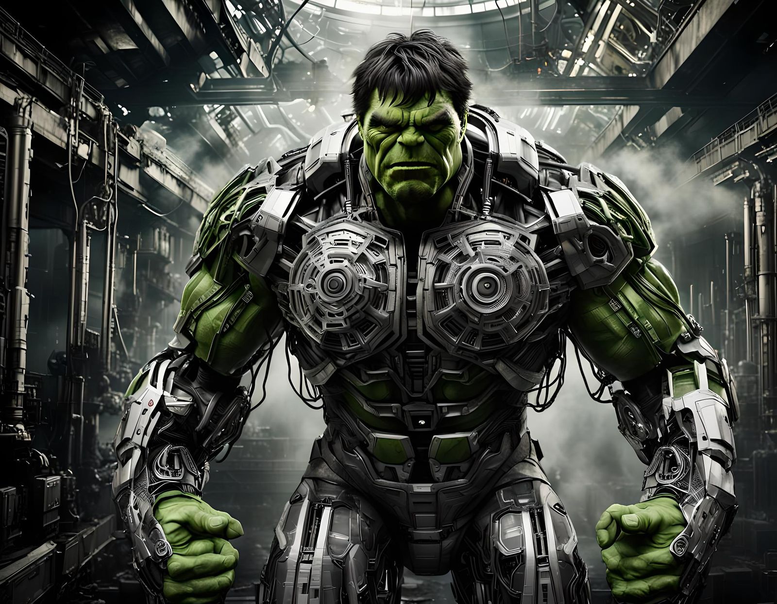 Incredible Hulk as Ethereal Biomecha Pencil Drawing