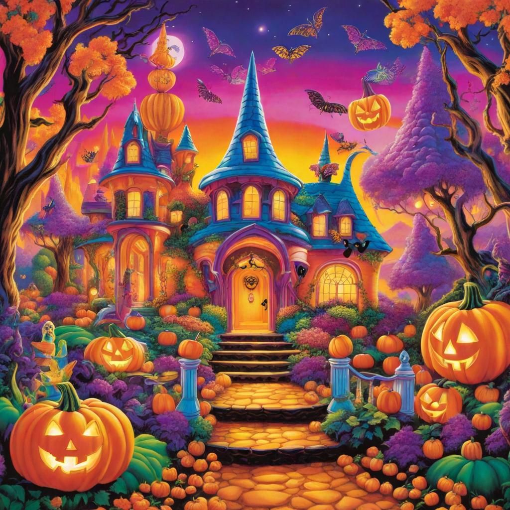 Halloween Fairy Wonderland in Lisa Frank Style