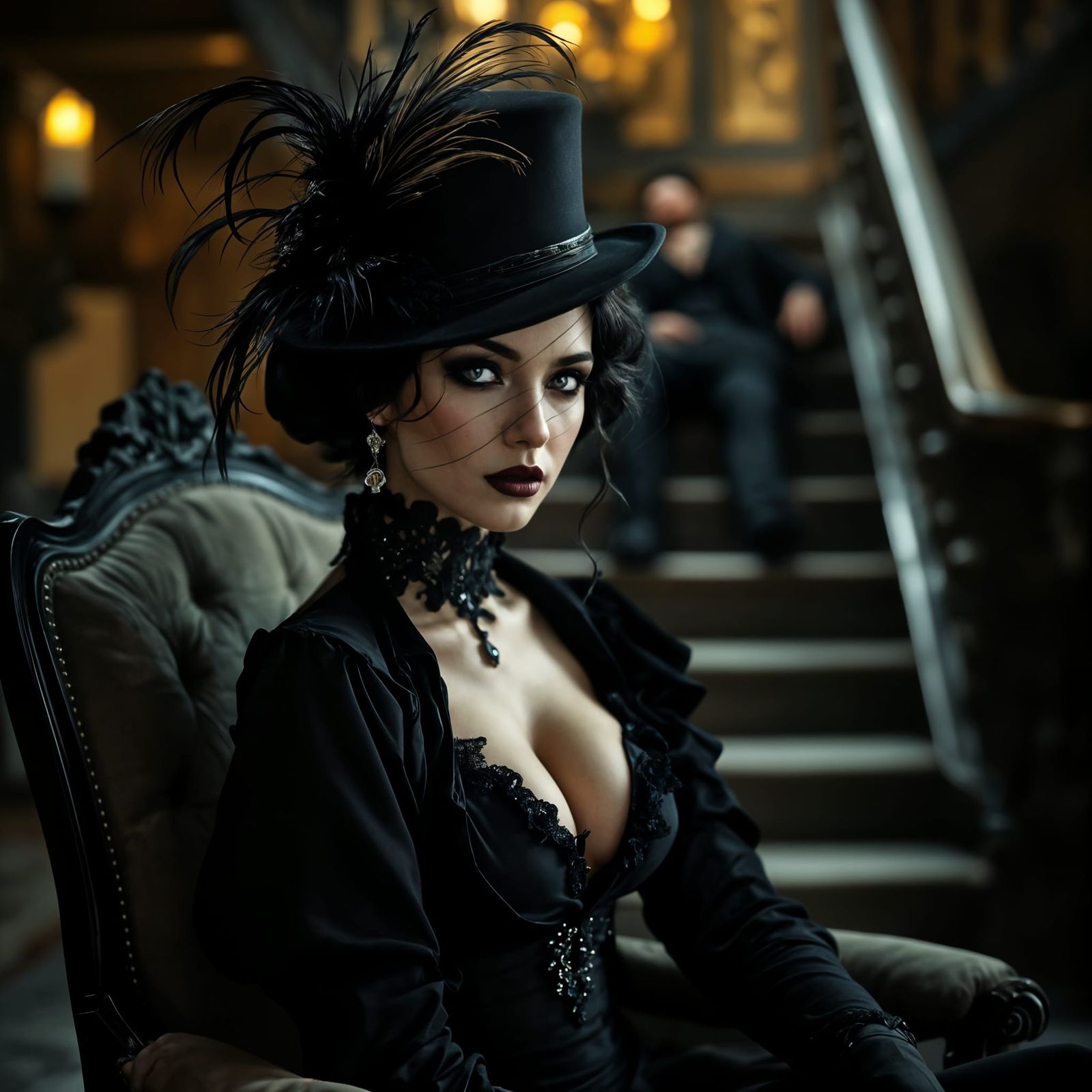 Regina Giddens in Edwardian Mourning Attire