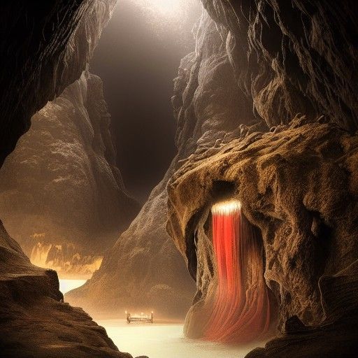 Fantastic Cave: Hyperrealistic Matte Painting Masterpiece