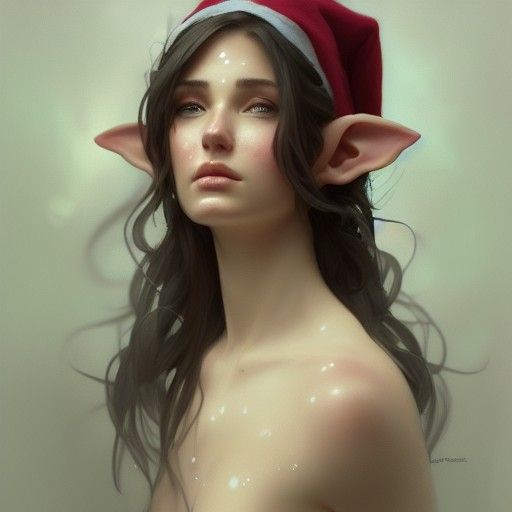 Beautiful Elf Portrait in Hyperdetailed Style