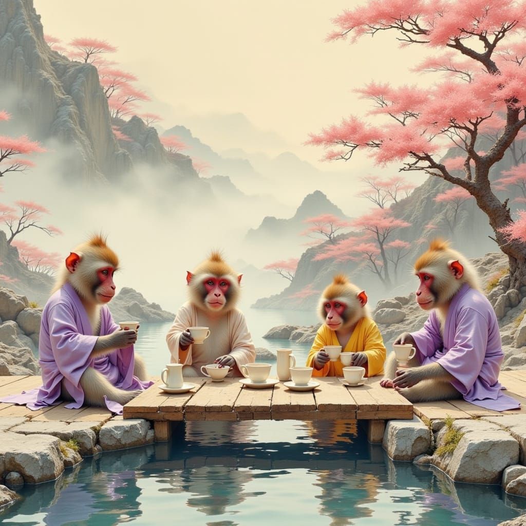 Tea party at the hot springs