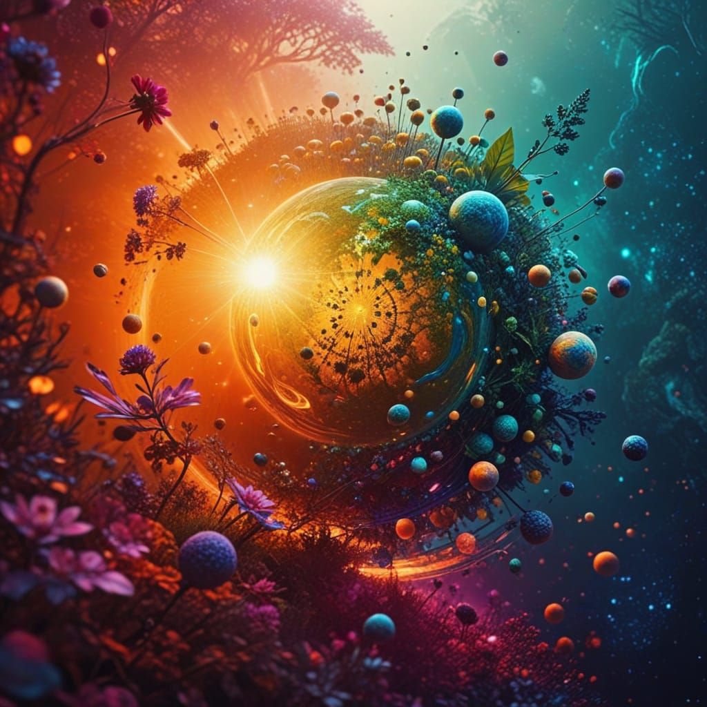 Cosmic Garden Blooms in Vibrant Colors