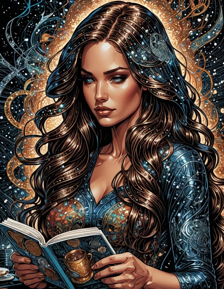 Woman Coloring: Comic Book Art Portrait