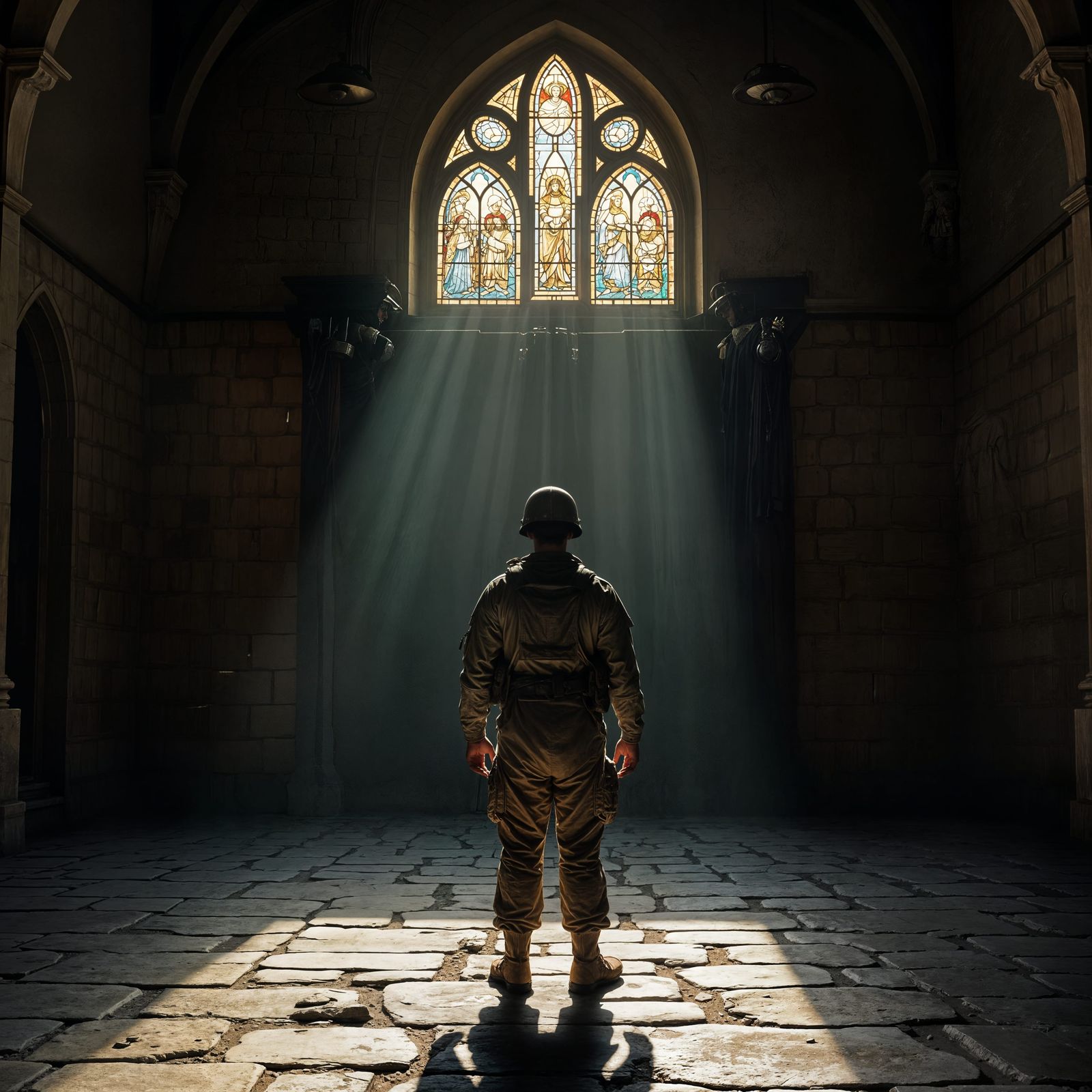 Surreal Midnight Cathedral Castle in Photorealistic 35mm Fil...